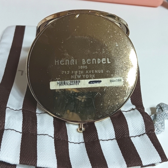 Henri Bendel RARE Zebra Striped Double-sided Compact Mirror - Picture 5 of 9